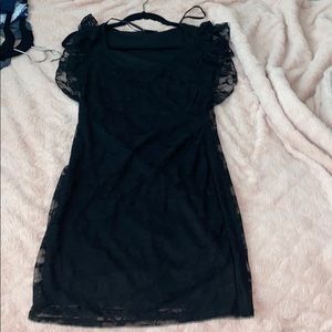 Lace basic black dress
